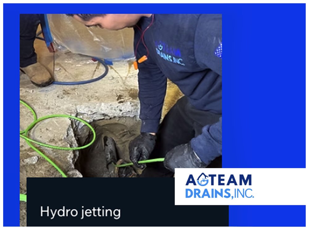 Hydro jetting a drain line